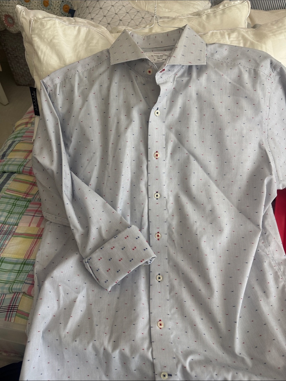 Lorenzo Uomo Light Blue Micro-Dot Dress Shirt